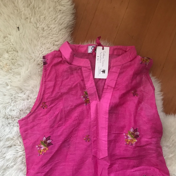 Sleeveless pink Thai Kurti top - Picture 3 of 6